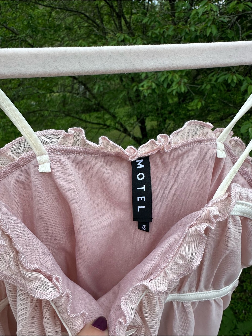 Motel Rocks Soft Pink Tie-Shoulder Babydoll Top - Picture 4 of 4